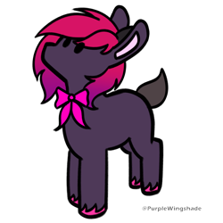 Size: 3000x3000 | Tagged: safe, artist:purple wingshade, oc, oc only, oc:nixxx, hybrid, pony, bow, bowtie, bunny ears, cute, gradient mane, high res, hoof fluff, male, simple background, small, solo, stallion, transparent background