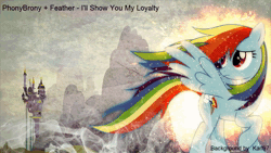 Size: 1280x720 | Tagged: safe, artist:eytosh, artist:feather-ponyart, artist:hellswolfeh, artist:karl97885, artist:phonybrony, rainbow dash, pegasus, pony, g4, 2014, absurd file size, animated, artifact, brony music, canterlot castle, downloadable, downloadable content, female, link in description, lyrics in the description, mare, music, nostalgia, old art, old video, raised hoof, solo, sound, sound only, spread wings, video, wallpaper, webm, wings, youtube, youtube link, youtube video