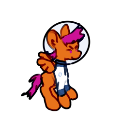 Size: 1280x1280 | Tagged: safe, artist:ponyvillez, scootaloo, pegasus, pony, g4, astronaut, simple background, smiling, smirk, solo, space helmet, transparent background