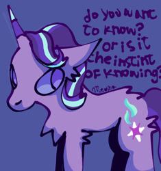 Size: 846x899 | Tagged: safe, artist:ponyenjoer, starlight glimmer, pony, unicorn, g4, chest fluff, simple background, solo, text
