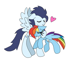 Size: 893x720 | Tagged: safe, artist:dasher666, artist:swirlyquill, edit, rainbow dash, soarin', pegasus, pony, g4, female, male, ship:soarindash, shipping, simple background, straight, white background