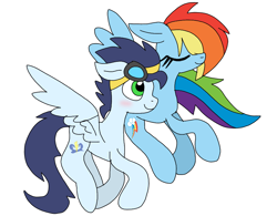 Size: 924x720 | Tagged: safe, artist:dasher666, artist:swirlyquill, edit, rainbow dash, soarin', pegasus, pony, g4, female, male, ship:soarindash, shipping, simple background, straight, white background