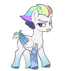 Size: 1080x1080 | Tagged: safe, artist:sadistic_thoughtsowo, rainbow dash, pegasus, pony, g4, colored hooves, colored wings, eyeshadow, female, makeup, mare, redesign, simple background, solo, tattoo, unshorn fetlocks, white background, wings