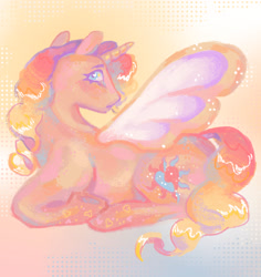 Size: 2048x2165 | Tagged: safe, artist:poniesart, oc, oc only, oc:sunset kiss, alicorn, pony, g4, fusion, fusion:princess cadance, fusion:sunset shimmer, high res, solo, spread wings, wings