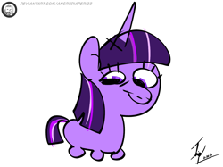 Size: 6667x5000 | Tagged: safe, artist:angrydiaper123, twilight sparkle, pony, unicorn, g4, absurd resolution, chibi, doodle, female, mare, missing cutie mark, signature, simple background, solo, unicorn twilight, white background