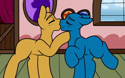 Size: 3180x2000 | Tagged: safe, artist:sexygoatgod, oc, oc only, pony, commission, duo, high res, kiss on the lips, kissing, wip, ych sketch, your character here