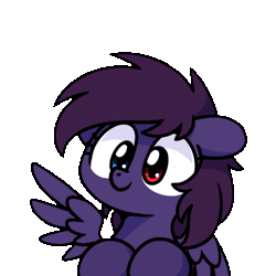 Size: 500x500 | Tagged: safe, artist:sugar morning, oc, oc only, oc:pestyskillengton, pegasus, pony, animated, cute, female, gif, heterochromia, mare, simple background, solo, transparent background, wings