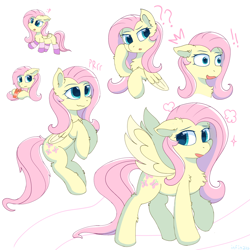 Size: 1500x1500 | Tagged: safe, artist:infinaitly, fluttershy, pegasus, pony, g4, chest fluff, clothes, cute, present, shyabetes, simple background, socks, solo, spread wings, striped socks, surprised, white background, wide eyes, wings
