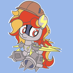 Size: 3000x3000 | Tagged: safe, artist:trackheadtherobopony, oc, oc:storm dasher, pony, robot, robot pony, chibi, flying, high res, roboticization, solo