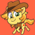 Size: 1200x1200 | Tagged: safe, artist:gonenannurs, braeburn, earth pony, pony, g4, chibi, looking at you, male, red background, simple background, smiling, smiling at you, solo, stallion