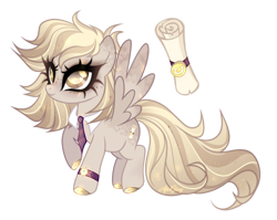 Size: 1920x1526 | Tagged: safe, artist:afterglory, oc, oc only, pegasus, pony, female, mare, necktie, offspring, parent:derpy hooves, parent:doctor whooves, parents:doctorderpy, simple background, solo, transparent background