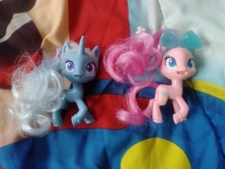 Size: 4160x3120 | Tagged: safe, artist:user15432, pinkie pie, trixie, earth pony, unicorn, g4, g4.5, my little pony: pony life, female, figurine, irl, photo, toy