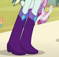 Size: 298x287 | Tagged: safe, edit, edited screencap, screencap, coloratura, sweetie belle, human, equestria girls, g4, boots, boots shot, cropped, helping twilight win the crown, legs, pictures of legs, rara, shoes, solo focus