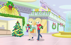 Size: 2854x1804 | Tagged: safe, artist:sapphiregamgee, human, equestria girls, g4, christmas, christmas tree, cody martin, equestria girls-ified, holiday, i can't believe it's not hasbro studios, male, mall, present, shopping, siblings, the suite life of zack and cody, tree, twins, zack martin