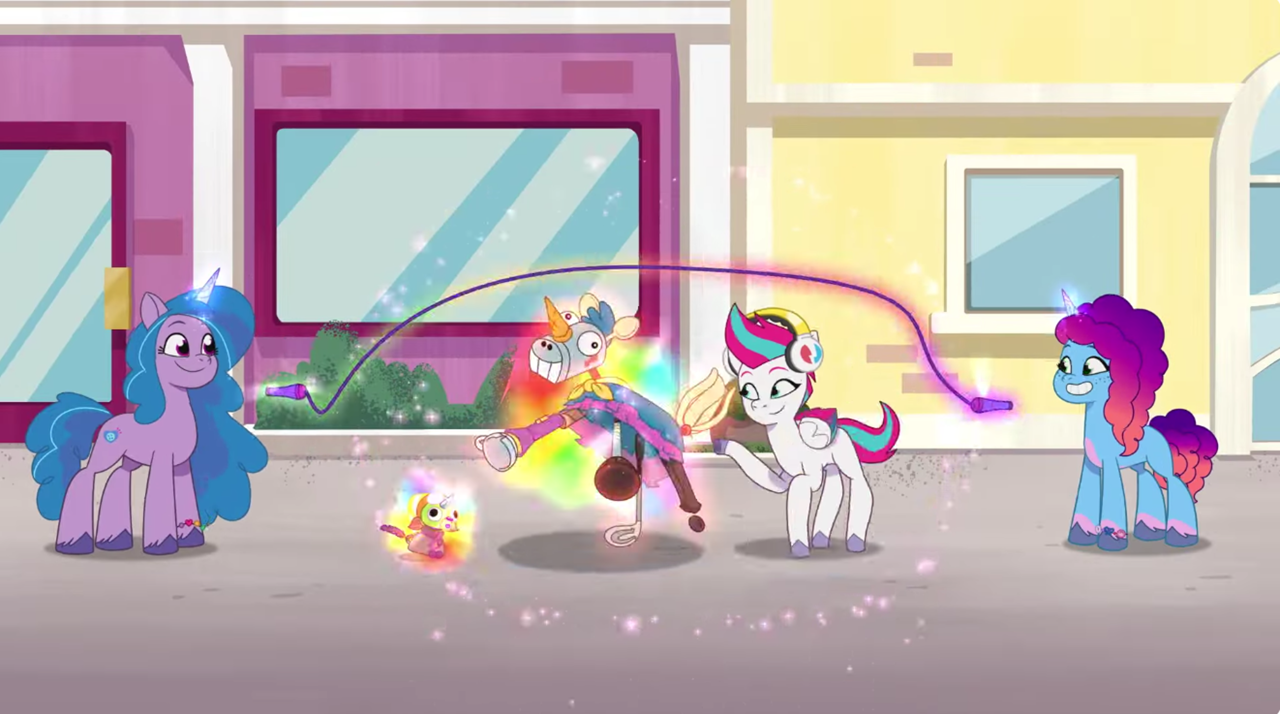 Izzy Jump In #3278491 - safe, screencap, izzy moonbow, madame taffytail, misty ...