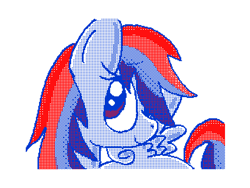 Size: 640x480 | Tagged: safe, artist:cece, rainbow dash, pegasus, pony, g4, female, flipnote studio, mare, pixel art, simple background, white background