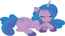 Size: 1554x862 | Tagged: safe, artist:prixy05, izzy moonbow, pony, unicorn, g5, my little pony: tell your tale, female, mare, simple background, sleeping, solo, transparent background, vector