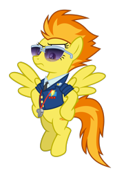 Size: 4000x6000 | Tagged: safe, artist:gypsykumquat, spitfire, pegasus, pony, g4, the washouts (episode), .svg available, absurd resolution, clothes, drill sergeant, female, flying, hooves on hips, inkscape, jacket, mare, necktie, show accurate, simple background, solo, spitfire's tie, spitfire's whistle, suit, sunglasses, svg, transparent background, uniform, vector, whistle, wonderbolts, wonderbolts dress uniform, wonderbolts uniform