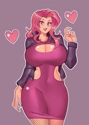 Size: 2500x3500 | Tagged: safe, alternate version, artist:nauth, oc, oc:fermata, human, equestria girls, g4, big breasts, breasts, celestia's dragon breeding program, clothes, commission, disguise, disguised siren, dress, egg, hatching, high res, huge breasts, humanized, jacket, offspring, parent:adagio dazzle, parent:spike, parents:adagiospike