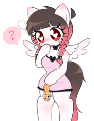 Size: 2223x2850 | Tagged: safe, artist:arwencuack, oc, oc only, oc:arwencuack, oc:peanut butter, pegasus, squirrel, anthro, clothes, heart, heart eyes, high res, nightgown, pajamas, simple background, white background, wingding eyes