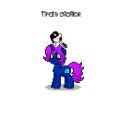 Size: 400x400 | Tagged: safe, oc, oc only, oc:train station, changeling, pony, unicorn, pony town, changeling oc, chest fluff, disguise, disguised changeling, horn, lightning bliss plush, plushie, simple background, transparent background, unicorn oc