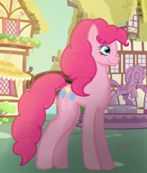 Size: 446x527 | Tagged: safe, artist:ezerathepony, pinkie pie, earth pony, pony, g4, concave belly, female, long legs, solo, tall