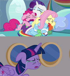 Size: 856x930 | Tagged: safe, artist:mblairll, edit, edited screencap, screencap, fluttershy, pinkie pie, rainbow dash, rarity, twilight sparkle, alicorn, g4, once upon a zeppelin, tanks for the memories, crying, female, twilight sparkle (alicorn)