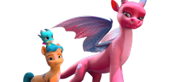 Size: 1280x600 | Tagged: safe, edit, edited screencap, editor:dracoawesomeness, screencap, hitch trailblazer, sparky sparkeroni, tumble (g5), dragon, earth pony, pony, g5, my little pony: make your mark, my little pony: make your mark chapter 6, the isle of scaly, spoiler:g5, spoiler:my little pony: make your mark, spoiler:my little pony: make your mark chapter 6, spoiler:mymc06e01, background removed, male, not a vector, simple background, stallion, transparent background