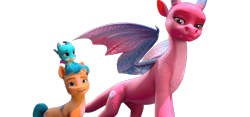 Size: 1280x600 | Tagged: safe, edit, edited screencap, editor:dracoawesomeness, screencap, hitch trailblazer, sparky sparkeroni, tumble (g5), dragon, earth pony, pony, g5, my little pony: make your mark, my little pony: make your mark chapter 6, the isle of scaly, spoiler:g5, spoiler:my little pony: make your mark, background removed, male, not a vector, simple background, stallion, transparent background