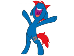 Size: 2048x1536 | Tagged: safe, artist:ry-bluepony1, oc, oc only, oc:train track, unicorn, g4, bipedal, happy, male, open mouth, simple background, smiling, solo, transparent background