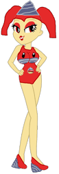 Size: 400x1166 | Tagged: safe, oc, oc only, oc:drill lill marry, human, equestria girls, g4, breasts, che za pizdec, drill mushroom, humanized, power up gals, power-up, simple background, solo, super mario bros., super mario bros. wonder, transparent background