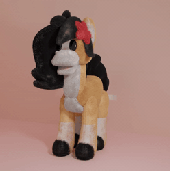 Size: 600x605 | Tagged: safe, artist:euspuche, oc, oc only, oc:liliya krasnyy, earth pony, pony, 3d, 3d model, animated, blender, earth pony oc, female, gif, mare, open mouth, open smile, plushie, smiling, solo, spinning
