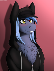 Size: 2000x2615 | Tagged: safe, artist:twotail813, oc, oc only, oc:pixi feather, pony, bust, clothes, eyebrows, eyebrows visible through hair, female, fluffy, heart, heart eyes, high res, portrait, smiling, solo, wingding eyes