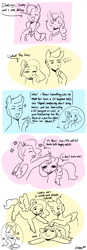 Size: 2014x5764 | Tagged: safe, artist:daisy_marshmallow, pipp petals, queen haven, sunny starscout, zipp storm, earth pony, pegasus, pony, g5, acceptance, comic, cute, daaaaaaaaaaaw, everything went better than expected, female, heartwarming, lesbian, mini comic, ship:sunnyhaven, shipping, supportive, sweet dreams fuel, text