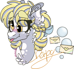 Size: 1315x1224 | Tagged: safe, artist:mrufka69, derpy hooves, pony, g4, bust, portrait, simple background, solo, tongue out, transparent background