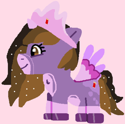 Size: 396x393 | Tagged: safe, artist:jadeharmony, oc, oc only, oc:princess kincade, alicorn, pony, female, pink background, simple background, solo