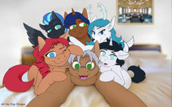 Size: 1280x798 | Tagged: safe, artist:thedigodragon, oc, oc only, oc:doc wagon, earth pony, pegasus, pony, unicorn, fallout equestria, earth pony oc, horn, pegasus oc, unicorn oc