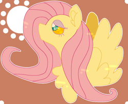 Size: 540x441 | Tagged: safe, artist:peribot, fluttershy, pegasus, pony, g4, bust, chest fluff, simple background, solo, spread wings, wings