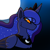 Size: 860x859 | Tagged: safe, artist:peribot, princess luna, alicorn, pony, g4, bust, gradient background, jewelry, moon, regalia, solo