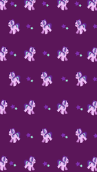 Size: 3500x6200 | Tagged: safe, artist:kittyrosie, starlight glimmer, pony, unicorn, g4, ^^, blush lines, blushing, cute, eyes closed, female, glimmerbetes, happy, mare, open mouth, open smile, purple background, repeating pattern, simple background, smiling, stars, tiled background, wallpaper