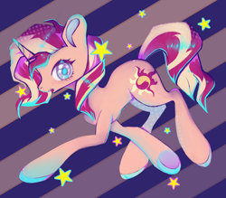 Size: 1240x1084 | Tagged: safe, artist:sainthorse, sunset shimmer, pony, unicorn, g4, open mouth, solo, stars