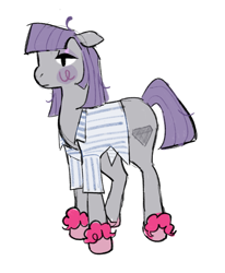 Size: 989x1203 | Tagged: safe, artist:peachybats, maud pie, earth pony, pony, g4, clothes, pajamas, simple background, solo, white background, wrong cutie mark