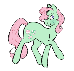 Size: 1114x1068 | Tagged: safe, artist:peachybats, minty, earth pony, pony, g3, simple background, smiling, solo, white background