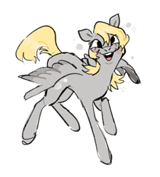 Size: 898x998 | Tagged: safe, artist:peachybats, derpy hooves, pegasus, pony, g4, open mouth, simple background, smiling, solo, white background