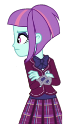 Size: 400x720 | Tagged: safe, edit, edited screencap, screencap, sunny flare, human, equestria girls, g4, my little pony equestria girls: friendship games, background removed, crossed arms, eyeshadow, looking at someone, makeup, png, shadowbolts, simple background, solo, transparent background