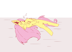 Size: 5897x4219 | Tagged: safe, fluttershy, pegasus, pony, g4, cute, ear fluff, female, shyabetes, simple background, sleeping, solo, wings