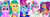 Size: 2560x883 | Tagged: safe, edit, edited screencap, screencap, hitch trailblazer, izzy moonbow, misty brightdawn, sparky sparkeroni, sunny starscout, zipp storm, dragon, earth pony, pegasus, pony, unicorn, g5, heavy is the mane that wears the fruit crown, my little pony: tell your tale, spoiler:g5, spoiler:my little pony: tell your tale, spoiler:tyts02e02, alternate hairstyle, cape, clothes, female, glowing, goggles, headband, jewelry, male, mane stripe sunny, mare, rebirth misty, roller skates, scarf, skates, stallion, youtube shorts