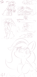 Size: 1920x4000 | Tagged: safe, artist:dshou, pinkie pie, earth pony, pony, g4, alternate hairstyle, bipedal, cashier, cute, female, high res, mare, monochrome, sketch, solo, umbrella, yet another pinkie blog