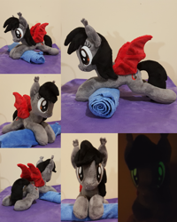 Size: 1024x1280 | Tagged: safe, artist:dawning love, oc, oc:scarlet, bat pony, pony, female, irl, mare, photo, plushie, solo