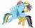 Size: 3775x3000 | Tagged: safe, artist:cloudy glow, daring do, rainbow dash, pegasus, pony, daring don't, g4, my little pony: friendship is magic, .ai available, ^^, cute, daring dorable, dashabetes, duo, duo female, eyes closed, female, mare, simple background, transparent background, vector